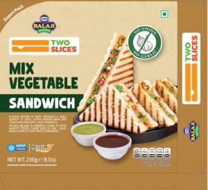 Balaji Mix Vegetable Sandwich Two Slices Medium Spicy 230G